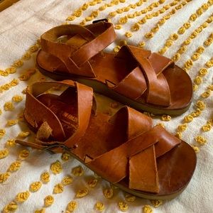 Genuine Leather Chunky Sandals